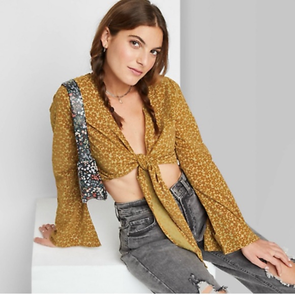 Wild Fable Tie-Front Crop Blouse - Picture 2 of 7